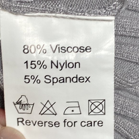 Belldini Gray & Yellow Viscose Nylon Spandex Blend Yellow Bling Zipper Size M - Picture 7 of 9